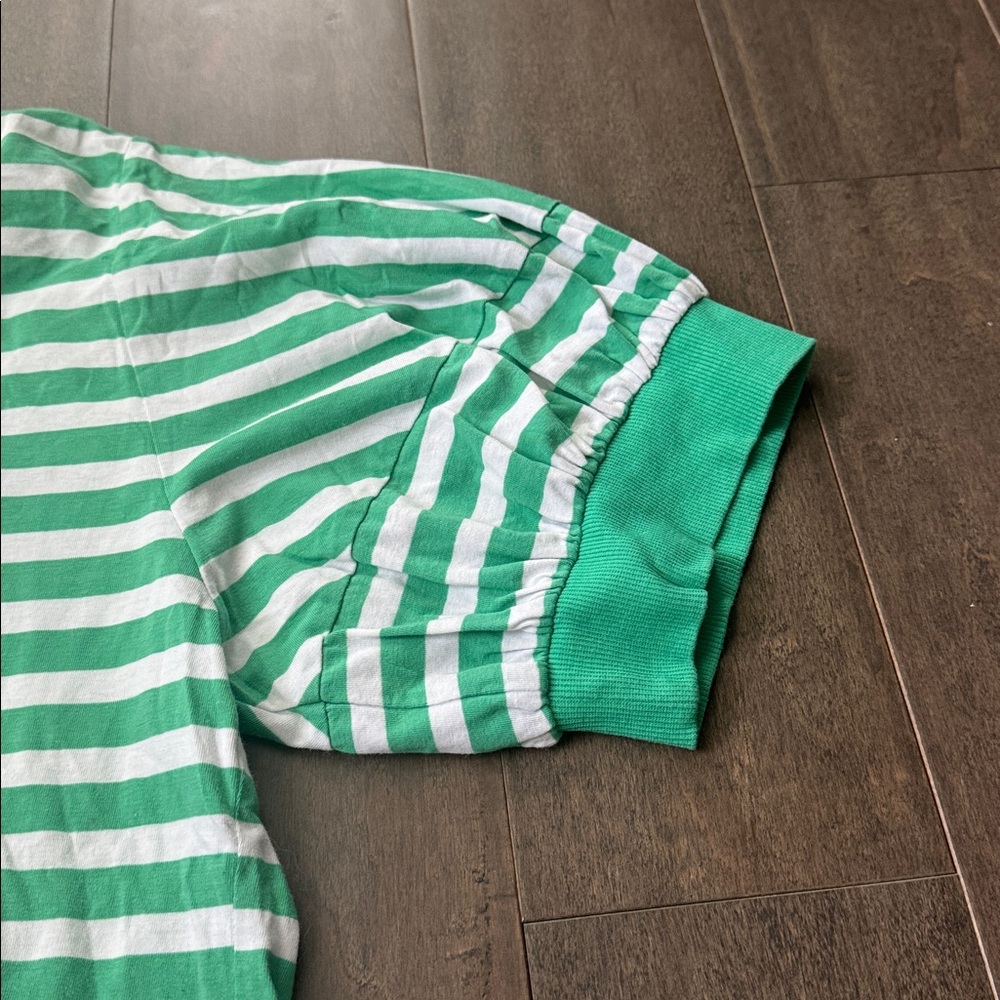 Karl Lagerfeld Green and White Striped Eiffel Tower Tee - Picture 6 of 7